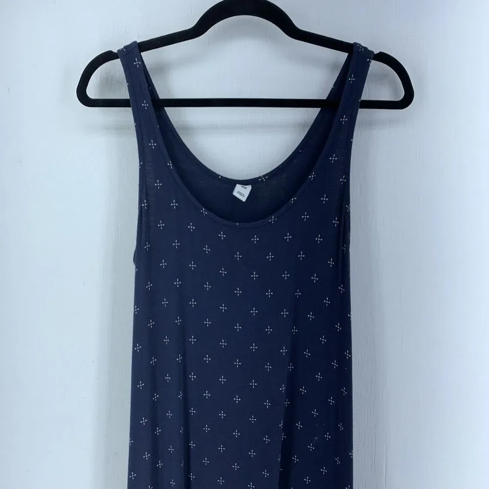 Vtg Old Navy Womens Small Maxi Dress Boho Hippie Peasant Festival Blue White Y2K - Picture 4 of 7